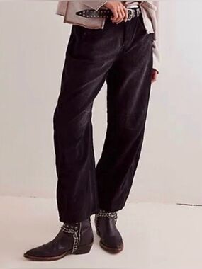 Free People We The Free Good Luck Mid-Rise Cord Barrel Jeans